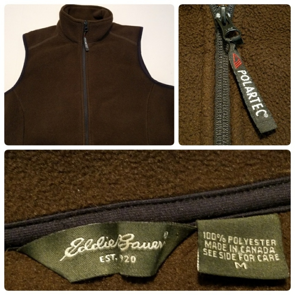 Eddie Bauer Womens Polartec Sz Med Brown